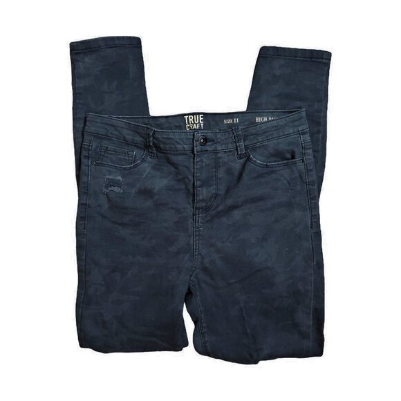 🏆167 True Craft High Waist Distressed Black Skinny Jeans - Picture 3 of 11